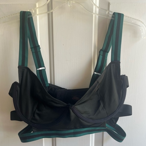 Fantasy Intimates Women's Plus Green and Black Strappy Sexy Underwired Bra 1/2X - Picture 1 of 4